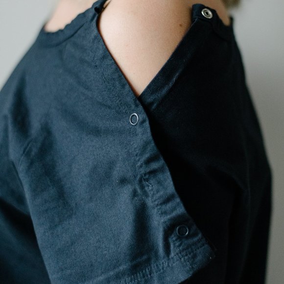 Cotton Hospital Maternity Gown - Keep Calm and Ow (Navy) - Picture 4 of 4